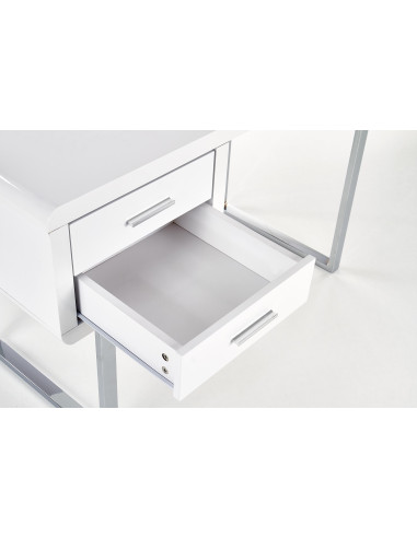 B30 Biurko z Szufladami 120/55/76 cm Biały/Chrom Nowoczesne Miejsce Pracy