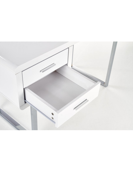 B30 Biurko z Szufladami 120/55/76 cm Biały/Chrom Nowoczesne Miejsce Pracy