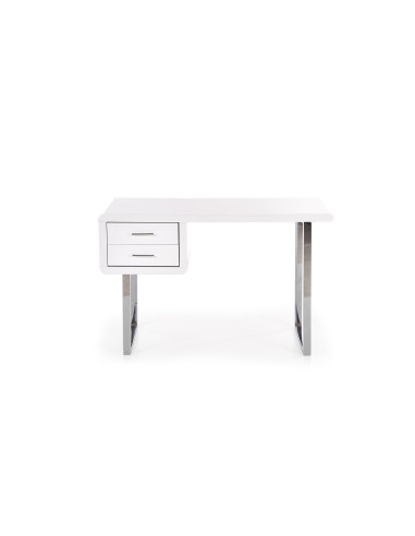 B30 Biurko z Szufladami 120/55/76 cm Biały/Chrom Nowoczesne Miejsce Pracy
