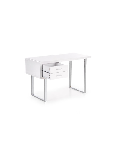 B30 Biurko z Szufladami 120/55/76 cm Biały/Chrom Nowoczesne Miejsce Pracy