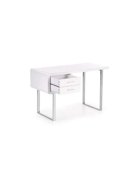 B30 Biurko z Szufladami 120/55/76 cm Biały/Chrom Nowoczesne Miejsce Pracy
