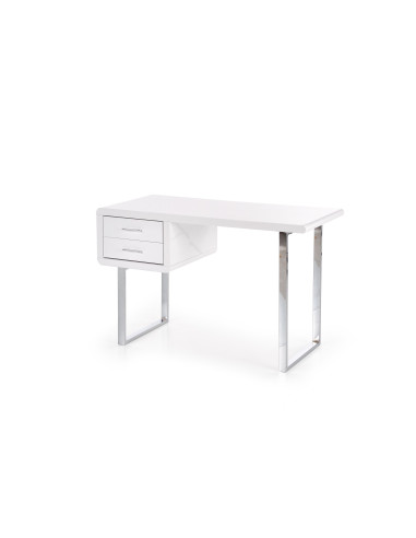 B30 Biurko z Szufladami 120/55/76 cm Biały/Chrom Nowoczesne Miejsce Pracy