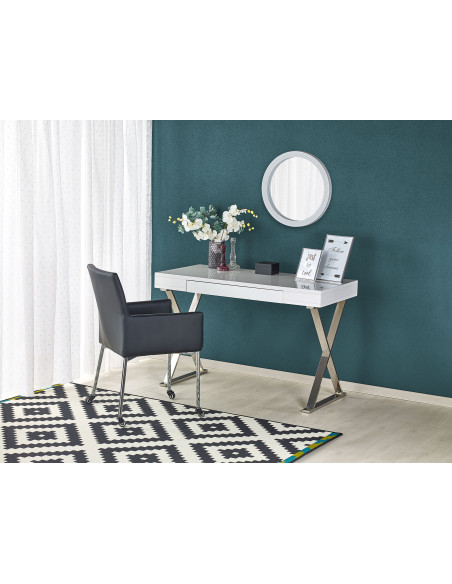 B31 Biurko Białe/Chrom z Szufladą wymiary: 120x55x76cm Nowoczesny Design