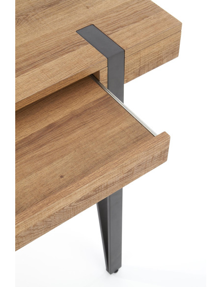 B39 Biurko z Szufladą Orzech Miodowy/Czarny - Praktyczne i Eleganckie
