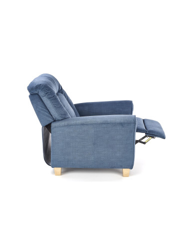 BARD Fotel Drewniany Wypoczynkowy Ciemny Niebieski - Relaks i Elegancja