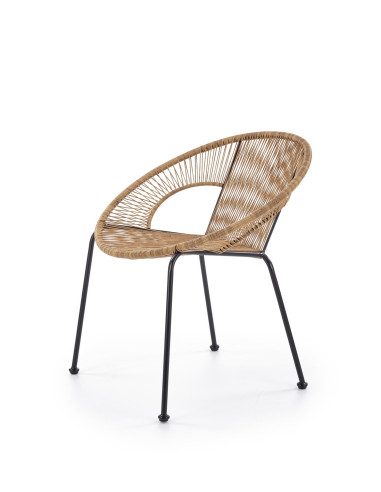 BARI Fotel Rattanowy Naturalny/Czarny - Naturalna Elegancja