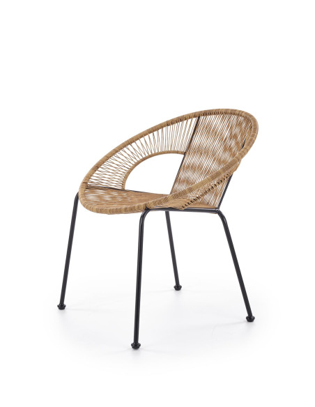 BARI Fotel Rattanowy Naturalny/Czarny - Naturalna Elegancja