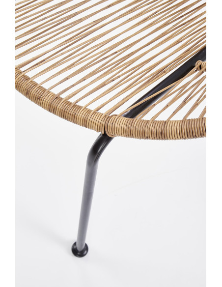 BARI Fotel Rattanowy Naturalny/Czarny - Naturalna Elegancja