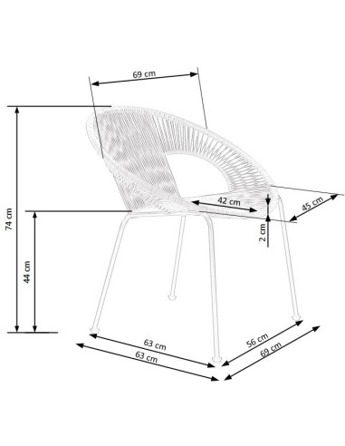 BARI Fotel Rattanowy Naturalny/Czarny - Naturalna Elegancja