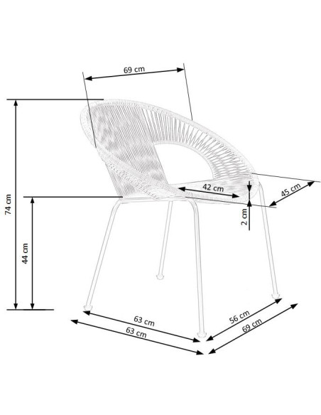 BARI Fotel Rattanowy Naturalny/Czarny - Naturalna Elegancja