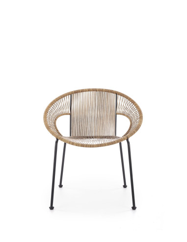 BARI Fotel Rattanowy Naturalny/Czarny - Naturalna Elegancja