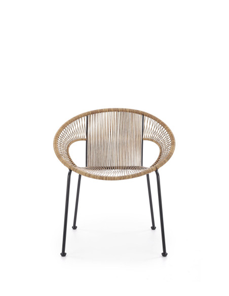 BARI Fotel Rattanowy Naturalny/Czarny - Naturalna Elegancja