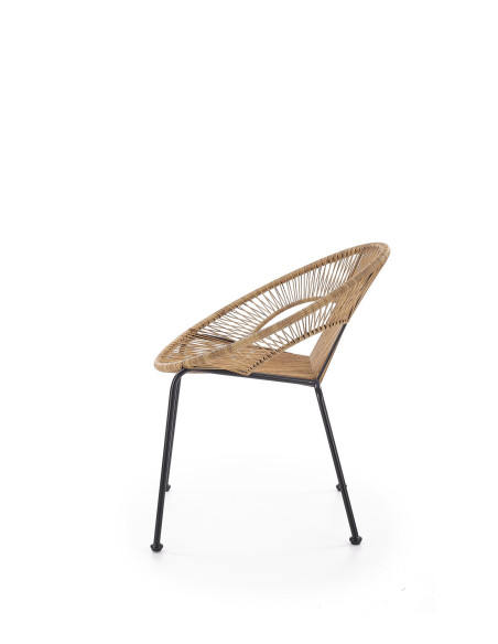 BARI Fotel Rattanowy Naturalny/Czarny - Naturalna Elegancja