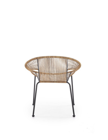 BARI Fotel Rattanowy Naturalny/Czarny - Naturalna Elegancja