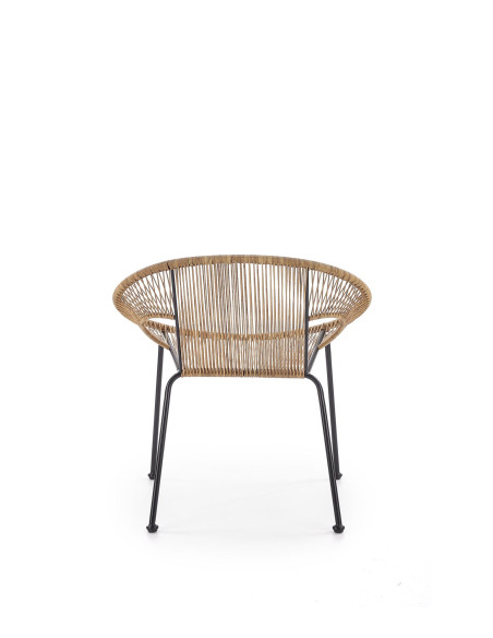 BARI Fotel Rattanowy Naturalny/Czarny - Naturalna Elegancja