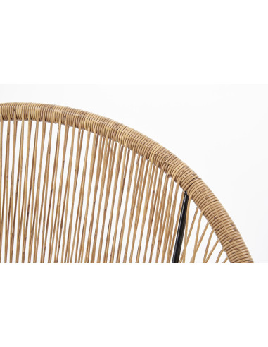 BARI Fotel Rattanowy Naturalny/Czarny - Naturalna Elegancja