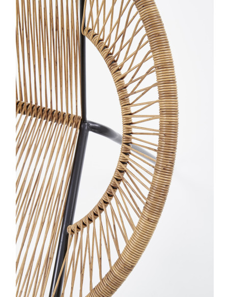 BARI Fotel Rattanowy Naturalny/Czarny - Naturalna Elegancja