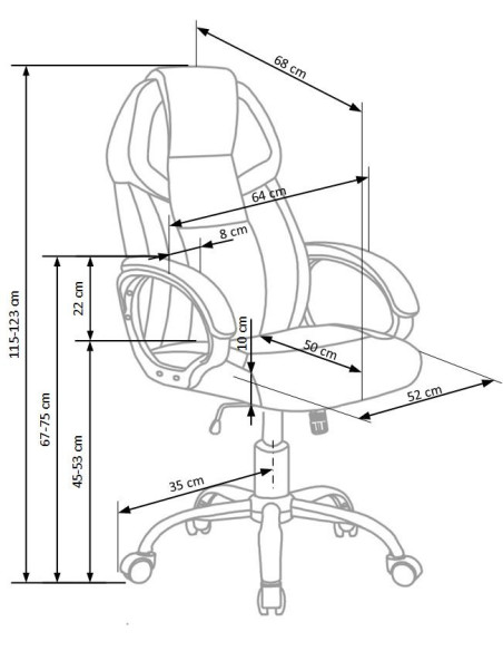 BARTON Fotel Gabinetowy Eco Skóra Czarno-Biały - Nowoczesny i Elegancki