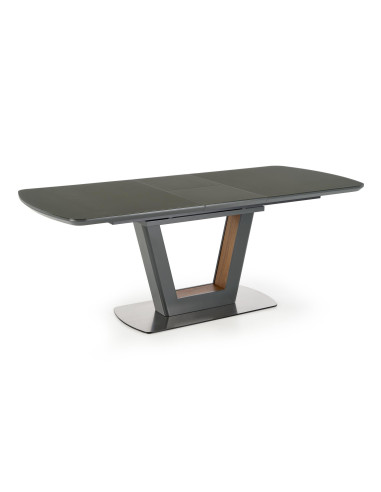 Stół rozkładany szklany ARKE 160-200 cm antracytowy mat / orzech
