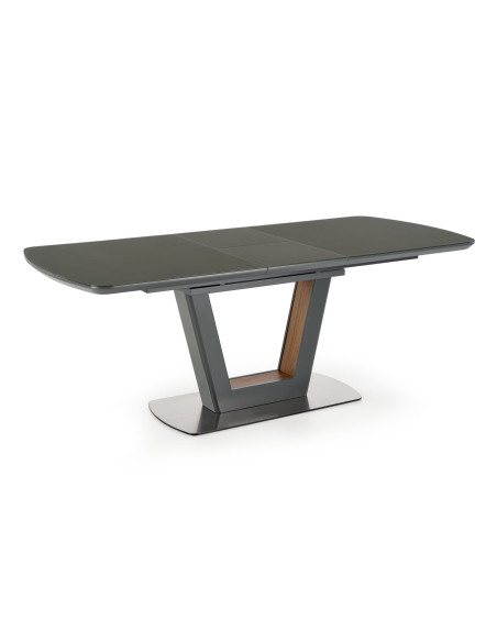 Stół rozkładany szklany ARKE 160-200 cm antracytowy mat / orzech