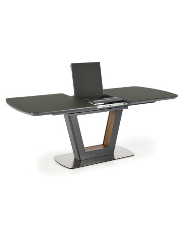 Stół rozkładany szklany ARKE 160-200 cm antracytowy mat / orzech