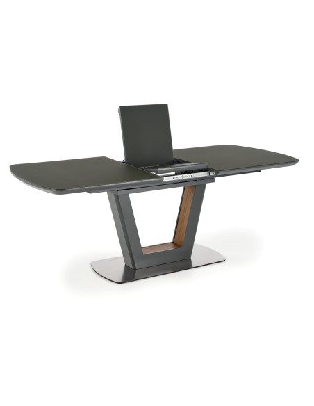 Stół rozkładany szklany ARKE 160-200 cm antracytowy mat / orzech