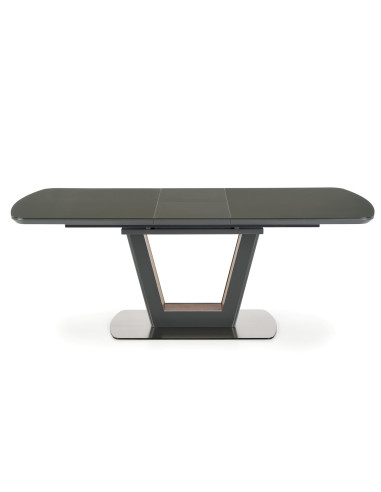 Stół rozkładany szklany ARKE 160-200 cm antracytowy mat / orzech