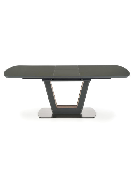 Stół rozkładany szklany ARKE 160-200 cm antracytowy mat / orzech