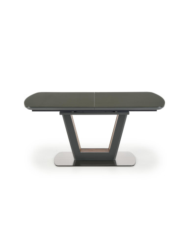 Stół rozkładany szklany ARKE 160-200 cm antracytowy mat / orzech