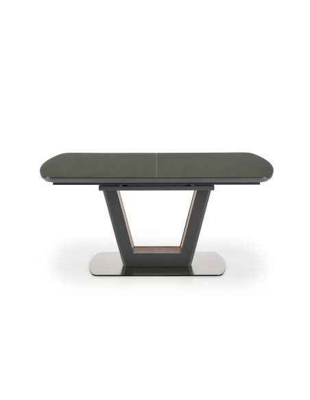 Stół rozkładany szklany ARKE 160-200 cm antracytowy mat / orzech