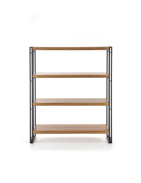 BOLIVAR Regał REG1 Dąb Złoty/Czarny - Stylowa Organizacja Przestrzeni