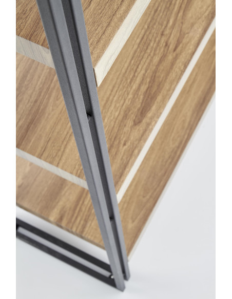 BOLIVAR Regał REG1 Dąb Złoty/Czarny - Stylowa Organizacja Przestrzeni