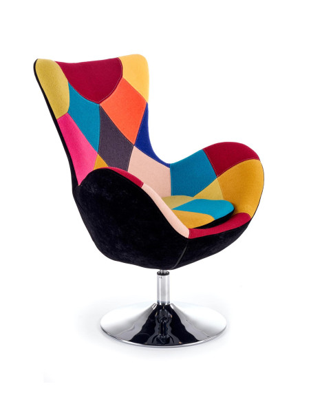 Fotel TIBERIO / stal chromowana - patchwork