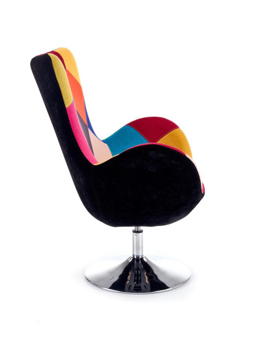 Fotel TIBERIO / stal chromowana - patchwork