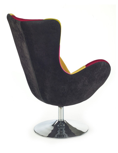 Fotel TIBERIO / stal chromowana - patchwork