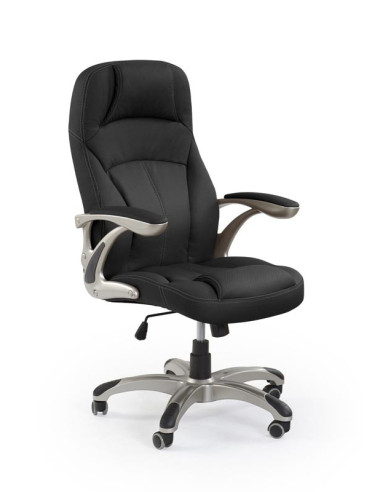 CARLOS Fotel Gabinetowy Czarny - Eco Skóra Perforowana - MULTIBLOCK