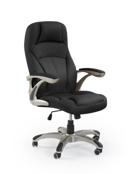 CARLOS Fotel Gabinetowy Czarny - Eco Skóra Perforowana - MULTIBLOCK