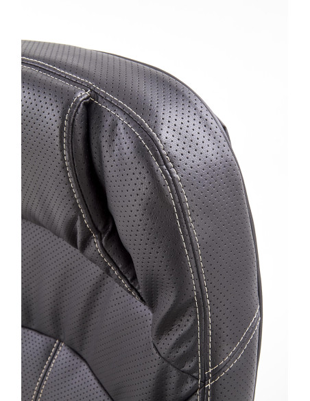 CARLOS Fotel Gabinetowy Czarny - Eco Skóra Perforowana - MULTIBLOCK