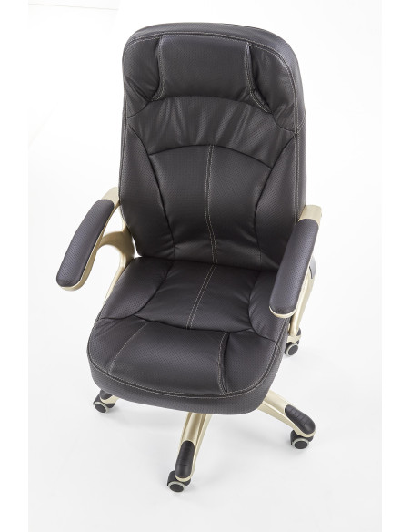 CARLOS Fotel Gabinetowy Czarny - Eco Skóra Perforowana - MULTIBLOCK