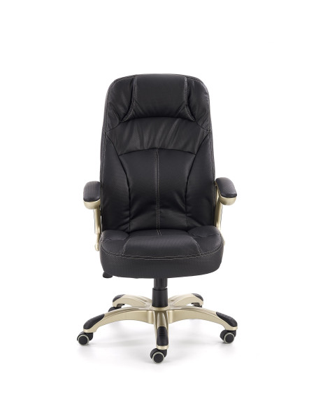 CARLOS Fotel Gabinetowy Czarny - Eco Skóra Perforowana - MULTIBLOCK