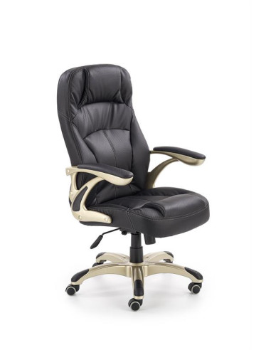 CARLOS Fotel Gabinetowy Czarny - Eco Skóra Perforowana - MULTIBLOCK