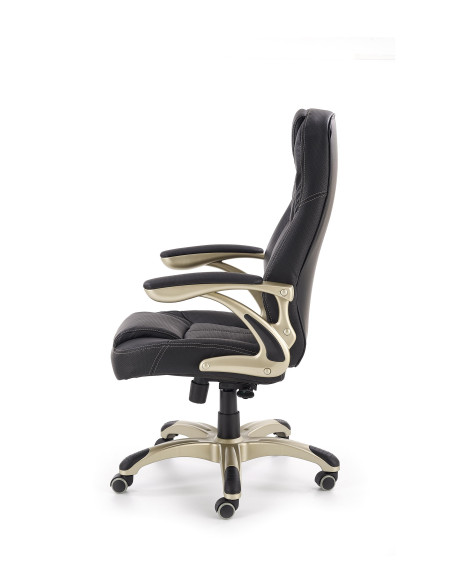 CARLOS Fotel Gabinetowy Czarny - Eco Skóra Perforowana - MULTIBLOCK