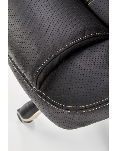 CARLOS Fotel Gabinetowy Czarny - Eco Skóra Perforowana - MULTIBLOCK