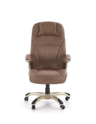 CARLOS Fotel Gabinetowy Jasno Brązowy - Eco Skóra Perforowana - MULTIBLOCK