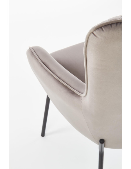 CASTEL Fotel Wypoczynkowy Pikowany Jasny Popiel Velvet - Elegancja i Komfort