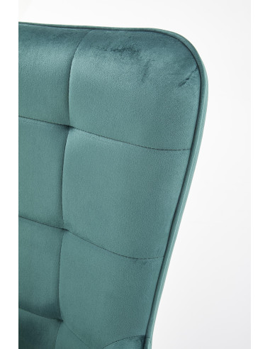 CASTEL Fotel Wypoczynkowy Pikowany Ciemnozielony | Velvet ze Złotymi Nogami