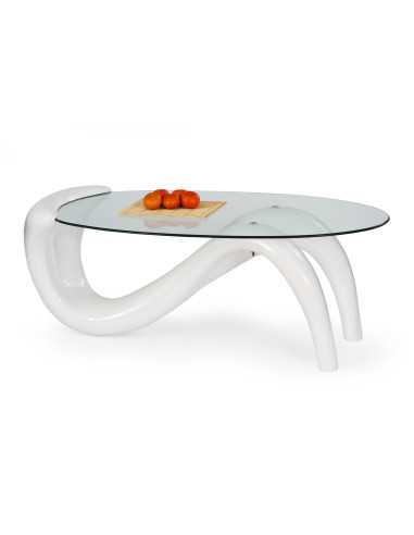 Ława szklana CORTINA / tworzywo lakierowane - biały