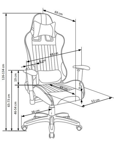 DEFENDER Fotel Gamingowy Czarno-Czerwony Eco Skóra - Regulacja Podłokietników
