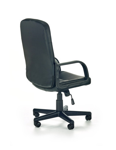 DENZEL Fotel Pracowniczy Czarny Eco Skóra - Nowoczesne Biuro