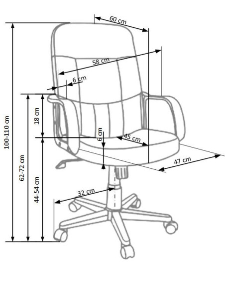 DENZEL Fotel Pracowniczy Czarny Eco Skóra - Nowoczesne Biuro